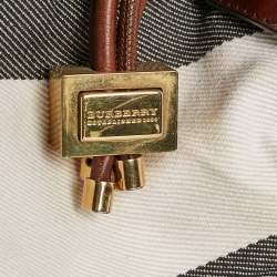 Burberry Brown Super Novacheck Fabric Warrior Drawstring Hobo