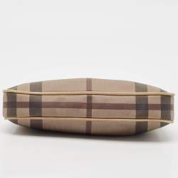 Pre Owned Burberry Beige Smoked Check PVC Small Aston Shoulder Bag