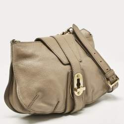 Burberry Beige Leather Bartow Shoulder Bag