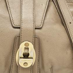 Burberry Beige Leather Bartow Shoulder Bag