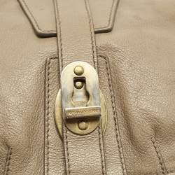 Burberry Beige Leather Bartow Shoulder Bag