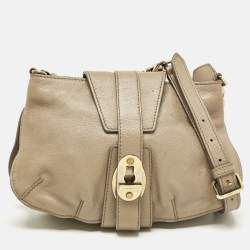 Burberry Beige Leather Bartow Shoulder Bag