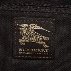 Burberry Dark Brown/Beige Haymarket Coated Canvas Tote