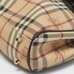 Burberry Dark Brown/Beige Haymarket Coated Canvas Tote