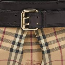 Burberry Dark Brown/Beige Haymarket Coated Canvas Tote