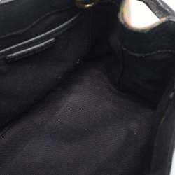 مملوكة مسبقًا Burberry Black/Beige Leather and House Check Fabric Small Banner Tote