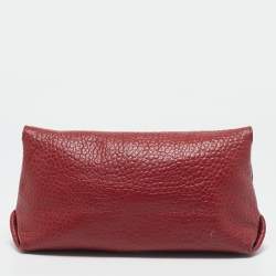 مملوكة مسبقًا Burberry Red Pebbled Leather Mildenhall Shoulder Bag