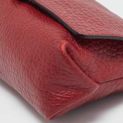 مملوكة مسبقًا Burberry Red Pebbled Leather Mildenhall Shoulder Bag