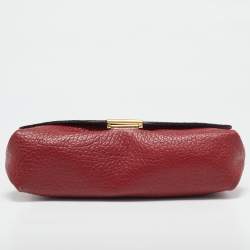 مملوكة مسبقًا Burberry Red Pebbled Leather Mildenhall Shoulder Bag