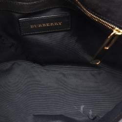 Pre Owned Burberry Black Pebbled Leather Mildenhall Shoulder Bag