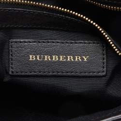 Pre Owned Burberry Black Pebbled Leather Mildenhall Shoulder Bag