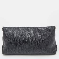 Pre Owned Burberry Black Pebbled Leather Mildenhall Shoulder Bag