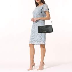 Pre Owned Burberry Black Pebbled Leather Mildenhall Shoulder Bag