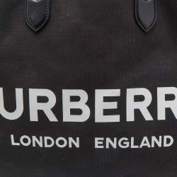 Pre Owned Burberry Black Canvas Lewes Tote
