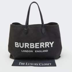 Pre Owned Burberry Black Canvas Lewes Tote