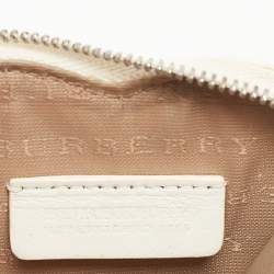 Pre Owned محفظة عملات معدنية بربري مستديرة جلد نقشة كاروهات فورست خضراء