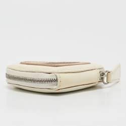 Pre Owned محفظة عملات معدنية بربري مستديرة جلد نقشة كاروهات فورست خضراء