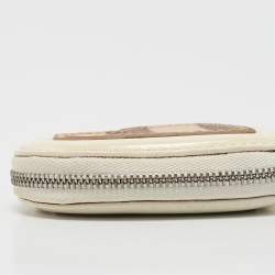 Pre Owned محفظة عملات معدنية بربري مستديرة جلد نقشة كاروهات فورست خضراء