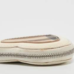 Pre Owned محفظة عملات معدنية بربري مستديرة جلد نقشة كاروهات فورست خضراء