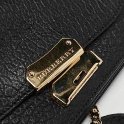 مملوكة مسبقًا Burberry Black Leather Madison Wallet on Chain