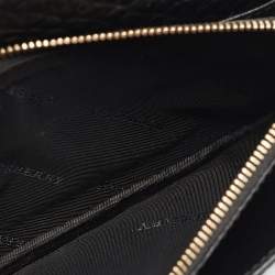 مملوكة مسبقًا Burberry Black Leather Madison Wallet on Chain