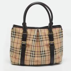 Burberry Beige/Brown Haymarket Check Coated Canvas and Leather Northfield Tote