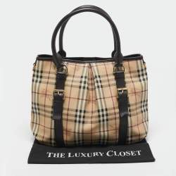 Burberry Beige/Brown Haymarket Check Coated Canvas and Leather Northfield Tote
