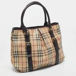 Burberry Beige/Brown Haymarket Check Coated Canvas and Leather Northfield Tote