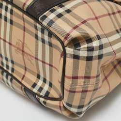 Burberry Beige/Brown Haymarket Check Coated Canvas and Leather Northfield Tote