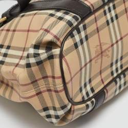 Burberry Beige/Brown Haymarket Check Coated Canvas and Leather Northfield Tote