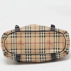 Burberry Beige/Brown Haymarket Check Coated Canvas and Leather Northfield Tote
