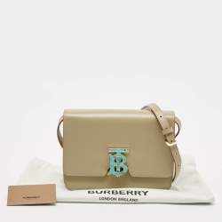 Burberry Beige Leather Small TB Shoulder Bag