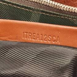 Pre Owned Burberry Brown/Beige Leather and Quilted House Check Canvas Margaret Shoulder Bag