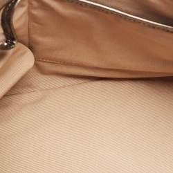 Pre Owned Burberry Metallic/Beige Supernova Check PVC and Patent Leather Nickie Tote