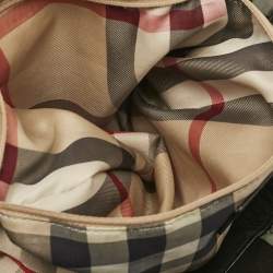 Pre Owned Burberry Green Nylon and Leather Buckleigh Tote