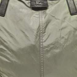 Pre Owned Burberry Green Nylon and Leather Buckleigh Tote