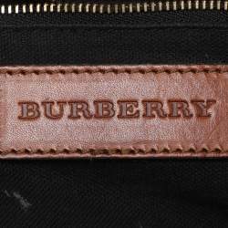 Pre Owned Burberry Brown Ochre House Check Fabric Medium Sactorial Alchester Bowler Bag