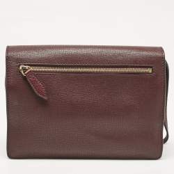 Burberry Burgundy House Check Canvas and Leather Small Macken Crossbody Bag
