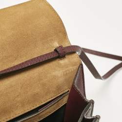 Burberry Burgundy House Check Canvas and Leather Small Macken Crossbody Bag
