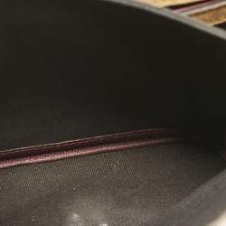 Burberry Burgundy House Check Canvas and Leather Small Macken Crossbody Bag