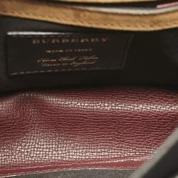 Burberry Burgundy House Check Canvas and Leather Small Macken Crossbody Bag