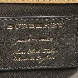 Burberry Burgundy House Check Canvas and Leather Small Macken Crossbody Bag
