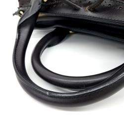 Burberry Black Brown Leather tote Bag