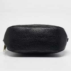 Burberry Black Check Embossed Leather Orchard Bag