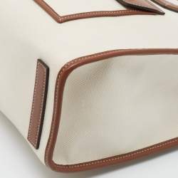 Pre Owned Burberry Beige/Brown Canvas And Leather Small Freya Tote