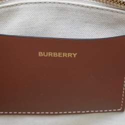 Pre Owned Burberry Beige/Brown Canvas And Leather Small Freya Tote