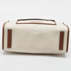 Pre Owned Burberry Beige/Brown Canvas And Leather Small Freya Tote
