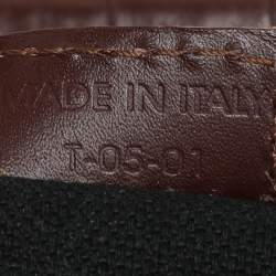 Burberry Brown/Beige Haymarket Check Coated Canvas and Leather Buckle Flap Satchel