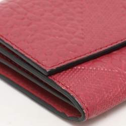 Burberry Red Check Embossed Leather Porter Continental Wallet