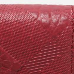 Burberry Red Check Embossed Leather Porter Continental Wallet